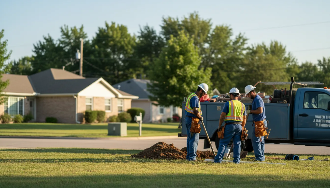 Residential water line and bathroom plumbing service in Mccomb, OH